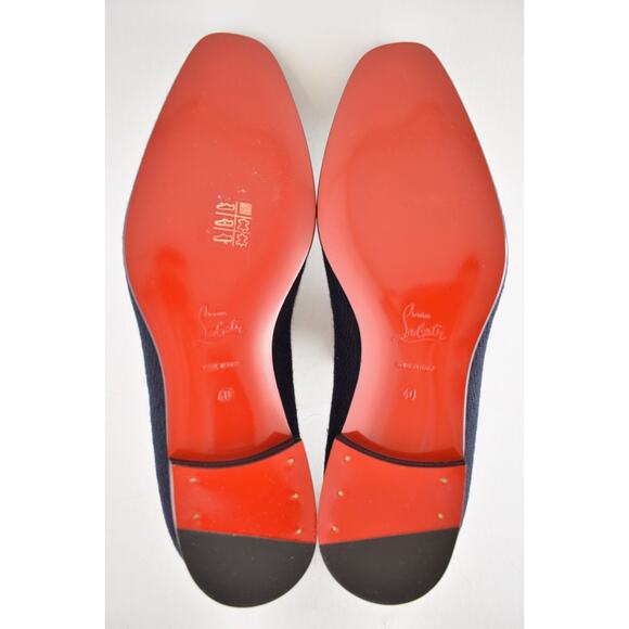 Christian Louboutin Mens Officialito Flat Black Blue Chevron Dress Loafer 40 7 main image 5